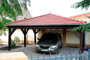 Walmdach Carport bauen