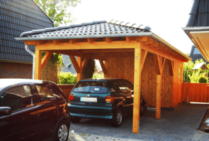 Walmdach Carport Holz